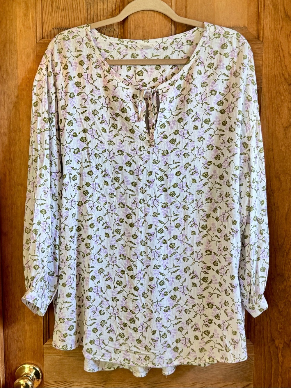 Caslon Lightweight Floral Popover Blouse - Size 2X NWOT